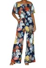 G.I.L.I. Regular Off The Shoulder Jumpsuit Navy Multi 3X A302132 — photo 1