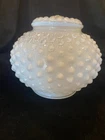 Vintage Milk Glass Ceiling Fixture Light Shade White Bubble Hobnail 3" Fitter