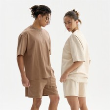 Mens Tracksuit 2-Piece Set Short Sleeve T Shirts Shorts Sweatsuit Outfit Set