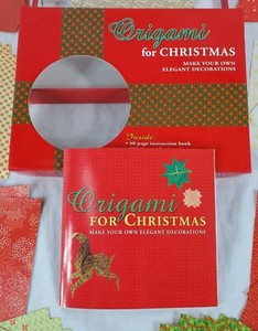 Origami Christmas Kit Make Ornaments 72 Sheets Left Instruction Book Preowned