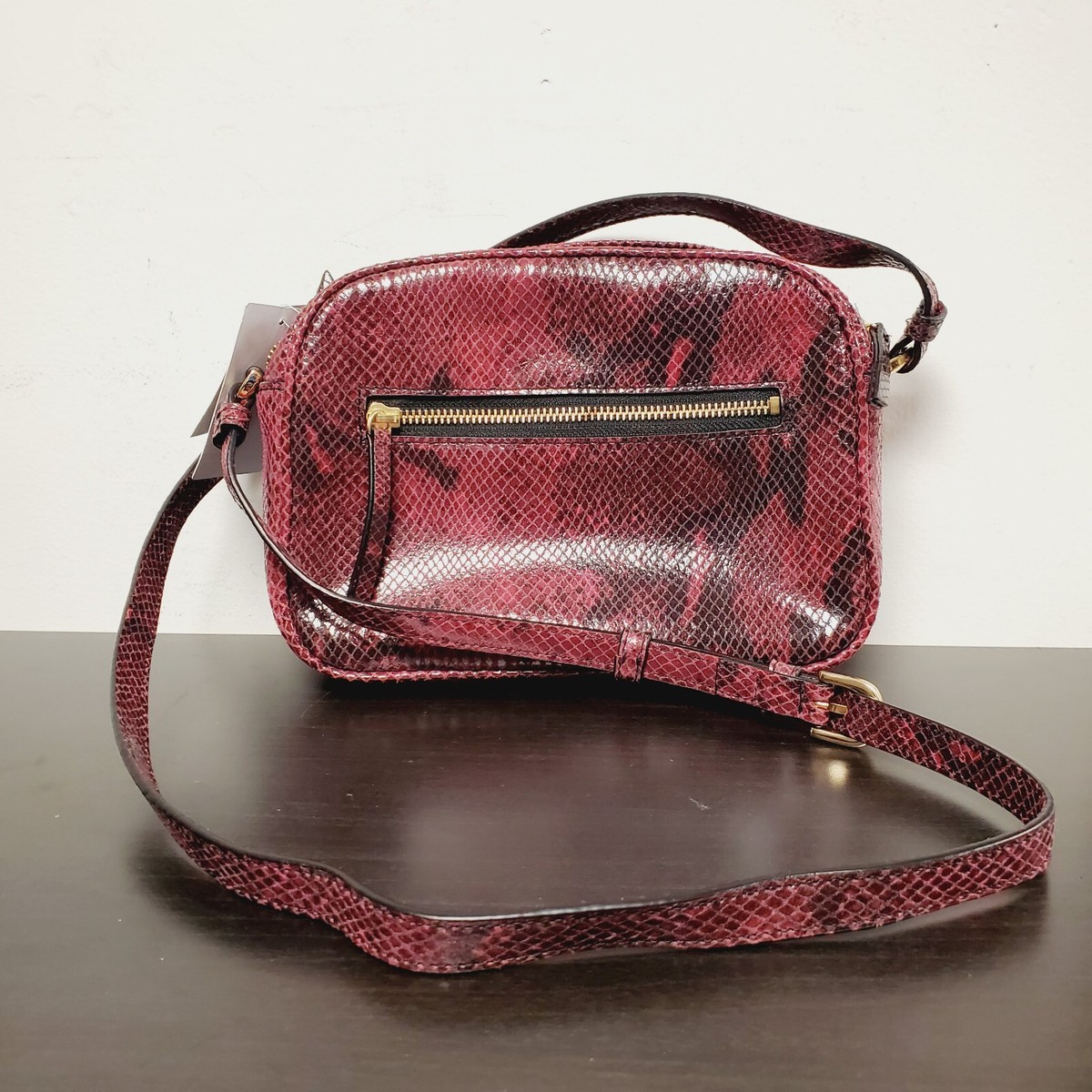 Women\'s Burgundy Snake-Embossed Tote Backpack Women main image 4