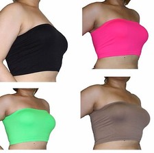 Womens Plus Soft Bandeau Bra Seamless Strapless Tube Top One Size Fits 5.99