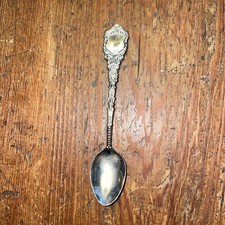 Antique Vintage Souvenir 4.5” Stainless Steel Spoon Marked “R7 AW”
