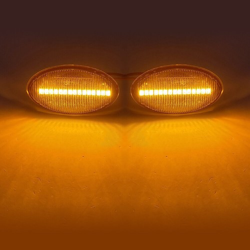 2pcs Clear LED Dynamic Side Marker Light Turn Signal For Mini Cooper R50 R52 R53 - Picture 2 of 7