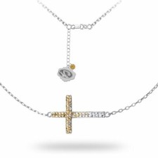 University of Missouri Sideways Cross Necklace - Sterling Silver Licensed MU
