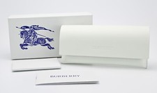 Burberry Brillenetui Prorsum Weiß Elegant Ikonisch Luxus Vegan Leder Leicht Neu