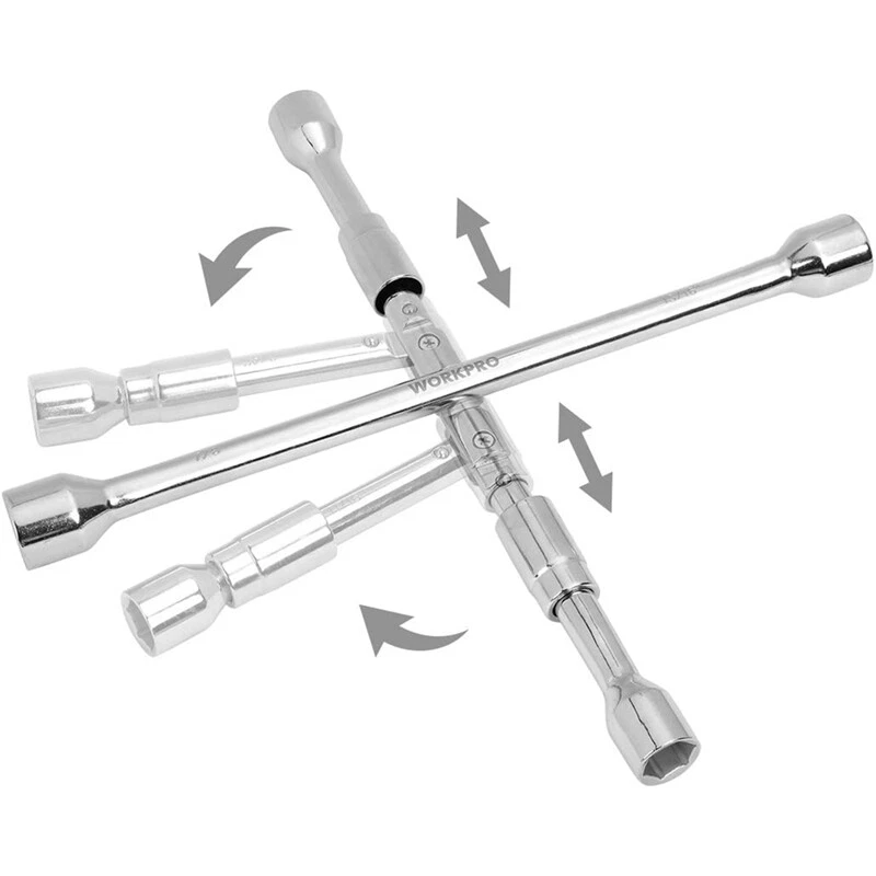 Universal Folding Lug Wrench Car Tire Repair Tool 4 Ways Cross Wrench Nut Wrench - Image 3 of 4