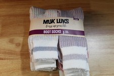 MUK LUKS Women's Crew Boot Socks-6-Pack-Fits Shoe Sizes 6-11-Warm Waffle-NEW
