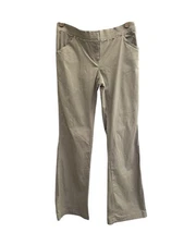 A PEA in the POD Maternity Small Flare Khaki Pants Beaded Waist Stretch #4070