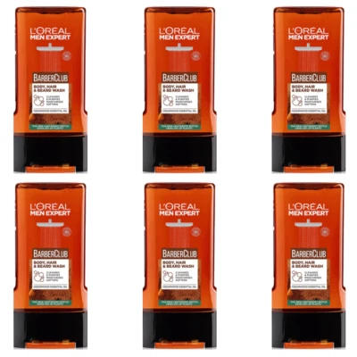 Loreal Men Expert Body,Hair & Beard Wash Barber Club 300ml x 6