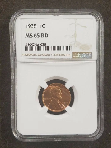  1938-P Lincoln Cent  NGC MS 65 RD