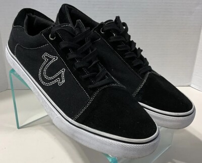 True Religion Nuno Black White Canvas Suede Shoes ZGM 19022-01