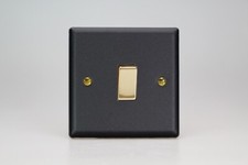Varilight Vogue Matt Black Range - Black Inserts & Polished Brass Switches