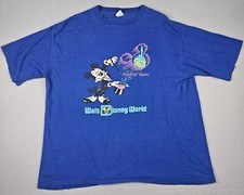 Vtg Walt Disney World Shirt 20 Magical Years Adult XL Blue Single Stitch Mickey
