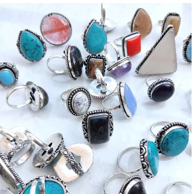 Assorted Moonstone & Mix Gemstone 925 Sterling Silver Plated Designer Lot Rings - Image 3 of 3