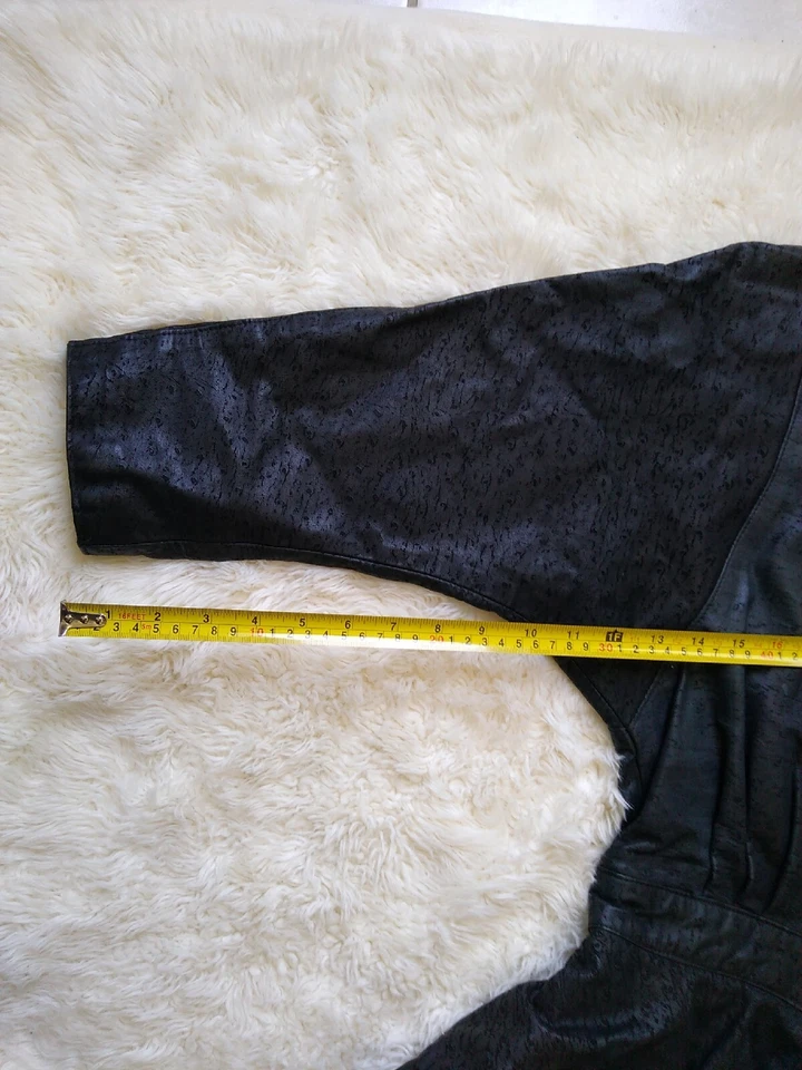 Vestido Vintage Años 80 Talla S Hecho a Mano Cuero Sin Marca Negro, Cóctel Peplum! Foto 4 de 4