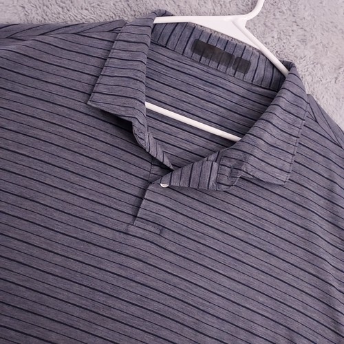 Peter Millar Poloshirt Herren 2XL XXL federleicht grau gestreift Performance Golf