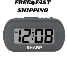 Digital Alarm Clock – Tactile Plastic Case with Soft Rubberized Finish - Battery