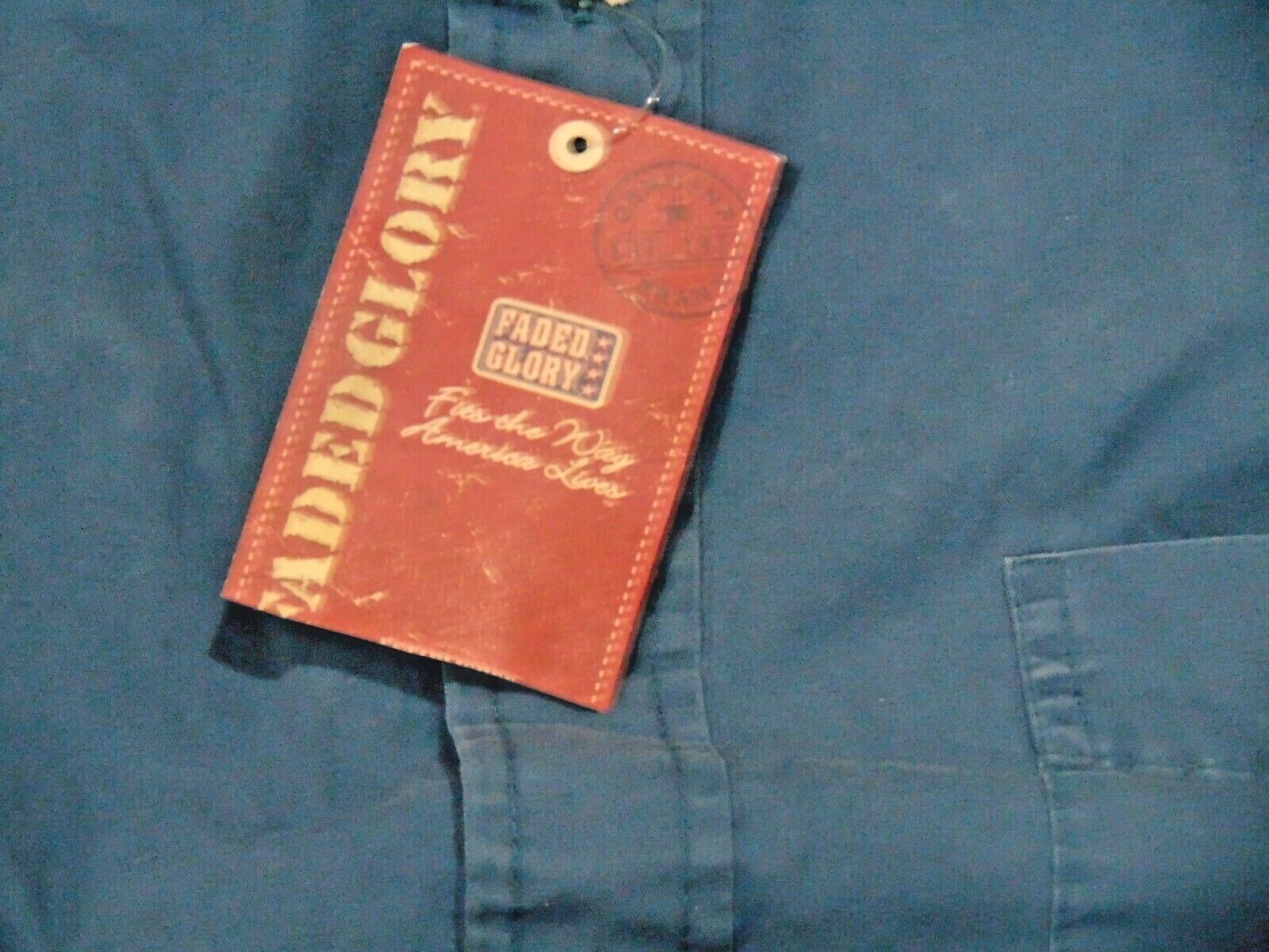 New w Tag Men's Size Lg 42/44 Long Sleeve Faded Glory Gunmetal Blue