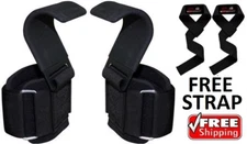 WEIGHT LIFTING POWER HOOKS POWER GRIPS WRIST SUPPORT WEIGHTLIFTING BAR STRAPS