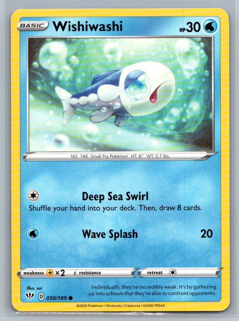 Wishiwashi 50/189 Darkness Ablaze Common Pokémon TCG 2020