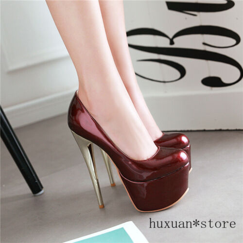 16 cm tacones altos zapatos de plataforma mujer talla 44 tacones zapatos de salón nuevos | eBay