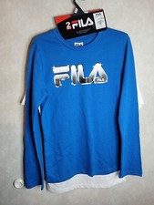 New 2 Pack Fila Boys Shirts One Long Sleeve And One Short Sleeve Size M 10/12 