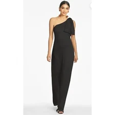 NWOT Sachin & Babi Chelsea One Shoulder Bow Gown in Black sz 2