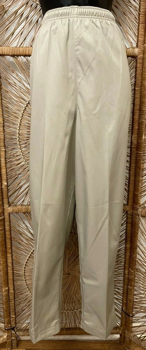 Lands' End Womens Casual Pants Size 16 Beige Pull On Elastic Comfort Waist