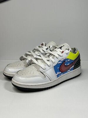 Nike Air Jordan Low GS Old School Gaming Shoes Sneakers White Kids Youth 