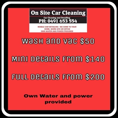 Mobile Car Cleaning And Detailing Miscellaneous Goods
