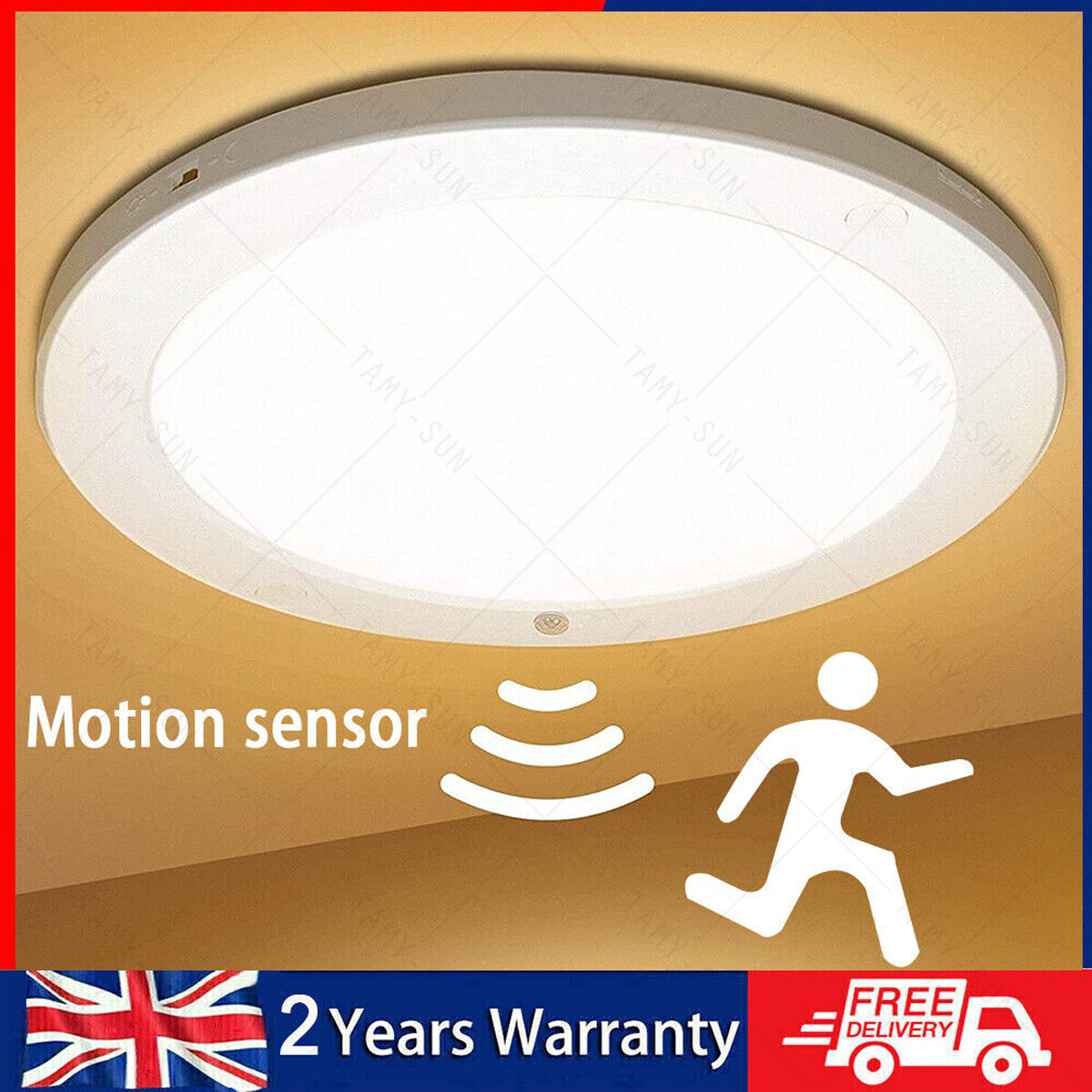 LED Ceiling Light PIR Motion Sensor Light Bathroom Kitchen Living Room ...