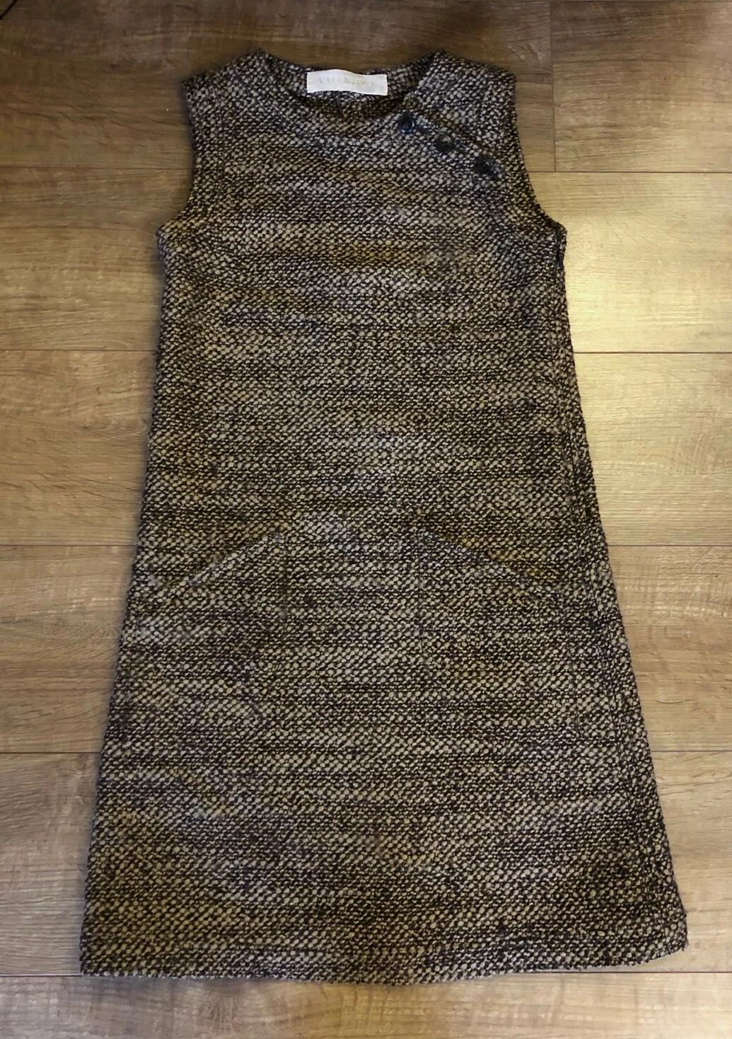 ??VALENTINO Abito a tubino senza maniche in misto lana lavorato a maglia taglia XS