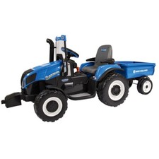 New Holland T8 Battery Operated Ride On Tractor With Trailer