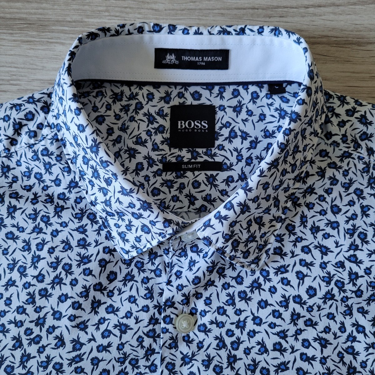 Hugo Boss x Thomas Mason men's Size L Slim fit Shirt Floral