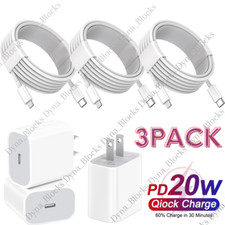 3X Super Fast Charger 20w Type USB-C Wall Adapter For iPhone 14 13 12 11 XR Pro