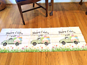 Bunny Rabbits Easter Table Runner/ valance Spring 18x53  NEW Washable