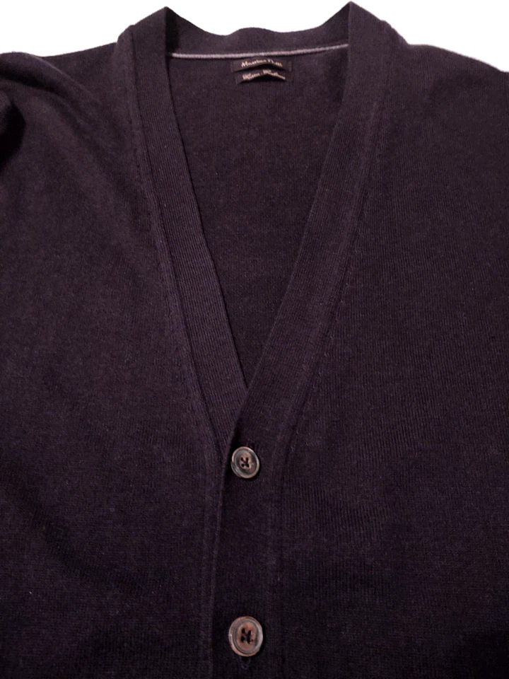 Cárdigan para hombre MASSIMO DUTTI algodón/cachemira talla 40 (L) suéter CODOS DE GAMUZA Foto 2 de 4