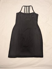 VTG Jones New York Satin Woven Straps Little Black Dress 8 Hong Kong Lined