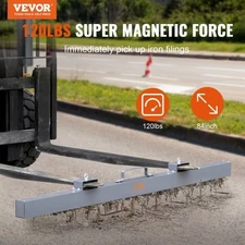 VEVOR Hanging Magnetic Sweeper Pickup Tool, 120lbs Nail Hang-Type Magnetic Forkl