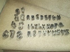 METAL ALPHABET CUTTERS A-Z (2.5CM HIGH) NUMBERS 0-9 (4.2CM HIGH) PASTRY FONDANT