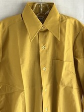 NOS VTG mens 70s dress shirt BIG collar 15 IMPERATOR marigold