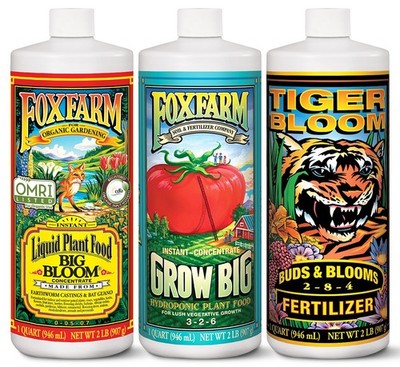 FoxFarm Liquid Nutrient Trio Hydro Formula: Big Bloom, Grow Big Hydro & Tiger...