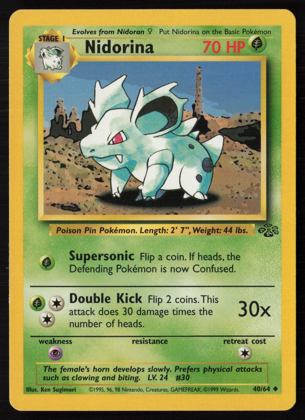 Nidorina 40/64 Jungle Pokemon Lightly Played