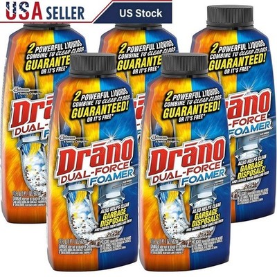 Foaming Clog Remover Drain Cleaner 5 Pack Garbage Disposal Safe Odor Eliminator