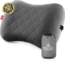Camping Pillow w/ Removable Cover, Ultralight Inflatable Neck Support for Hiking