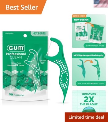 Professional Clean Floss Picks - Extra Strong Shred-Resistant Floss, Easy Gri...