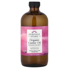 Heritage Store Organic Castor Oil 16 fl oz 480 ml Cruelty-Free, EcoFriendly,