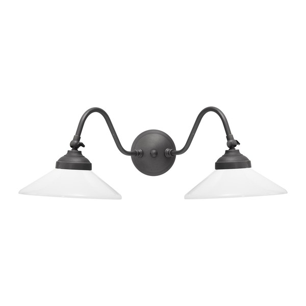 Wandleuchte Spot Rustikal B: 44 Cm 2-Flammig E14 Messing Glas Lampe KüChe-image