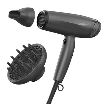 Black and Gray Hair Dryer with Attachments SuperHP Hair Dryer - Olivia Garden main image 3